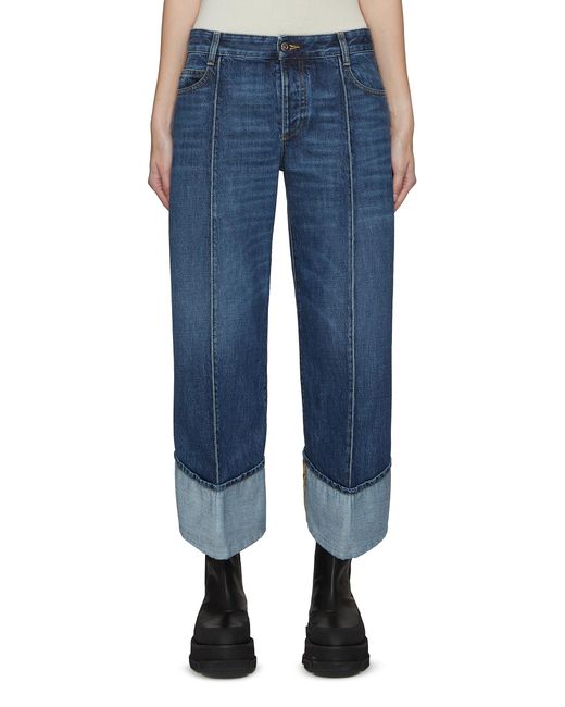Bottega Veneta Curved Rolled Up Straight Jeans