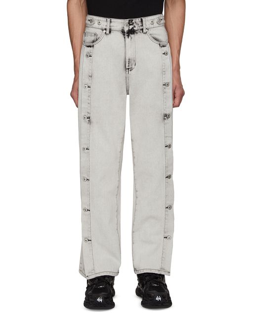 Feng Chen Wang Buttoned Side Acid Washed Jeans
