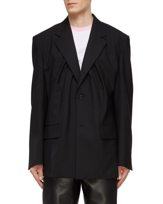 We11done Shirred Single Breasted Notched Lapel Blazer