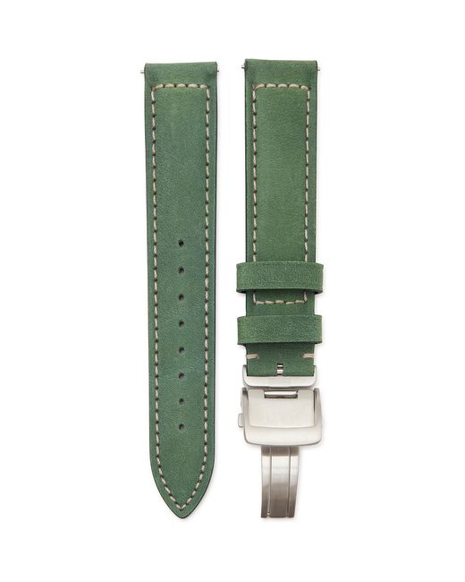 Custom T. Watch Atelier Brushed Steel Deployant Clasp Leather Watch Strap