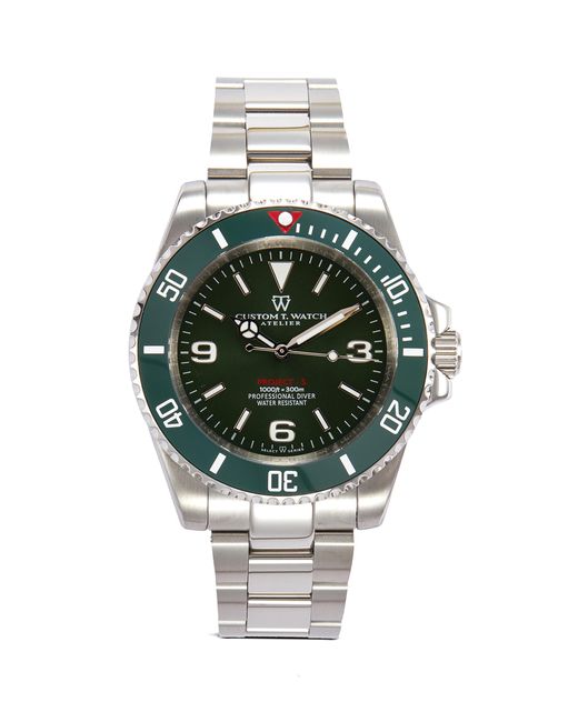 Custom T. Watch Atelier Kingsman Edition Green Dial Stainless Steel Case Link Bracelet Watch