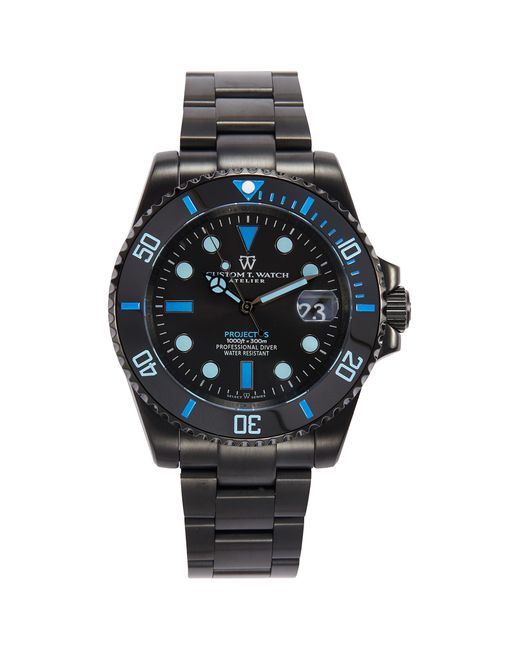 Custom T. Watch Atelier Ocean Blue Edition Matte Dial Stainless Steel Case Link Bracelet Watch