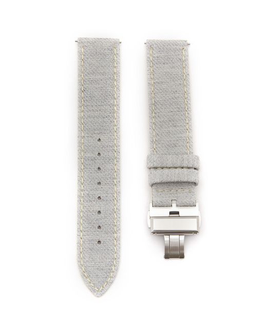 Custom T. Watch Atelier Brushed Steel Butterfly Clasp Fabric Watch Strap