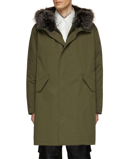 Yves Salomon Down Padded Parka Jacket With Removable Fur Trim Lining