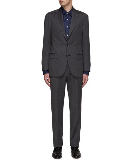 Ring Jacket Single Breasted Notch Lapel Wool Suit