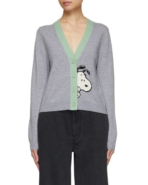 Chinti And Parker x Peanuts Snoopy Contrast Cardigan
