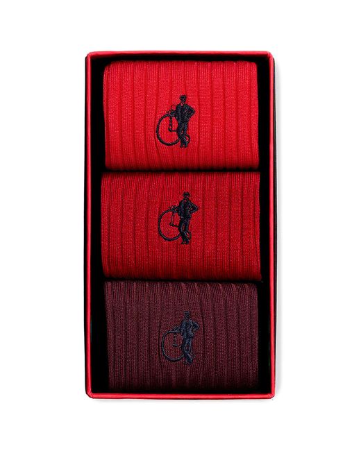 London Sock Company Simply Red Socks Gift Box Set of 3