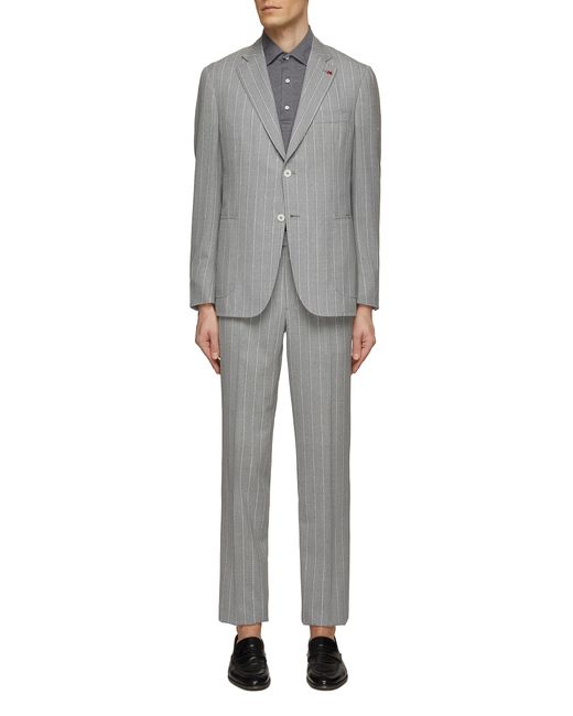 Isaia Single Breasted Stripe Wool Suit