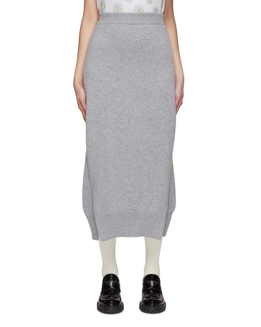 Barrie Asymmetrical Side Midi Skirt