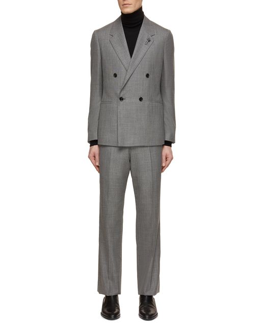 Lardini Double Breasted Wool Silk Suit
