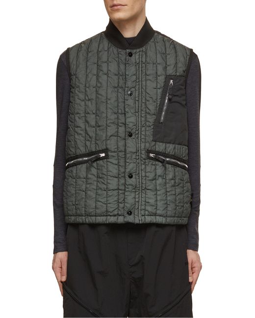 Stone Island Quilted Button Up Vest