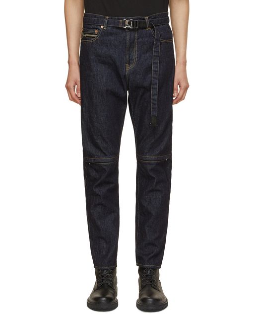 Sacai Belted Zippered Slit Jeans