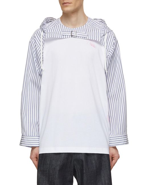 Comme Des Garçons Striped Hooded Extra Cropped Jacket