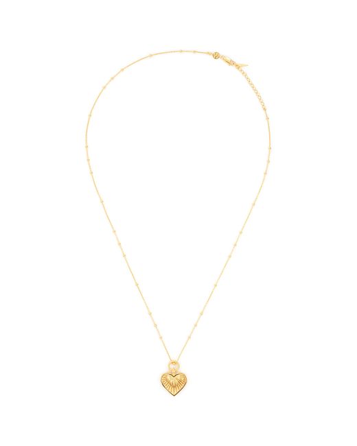 Missoma Ridge Heart Charm 18K Gold Plated Brass Necklace