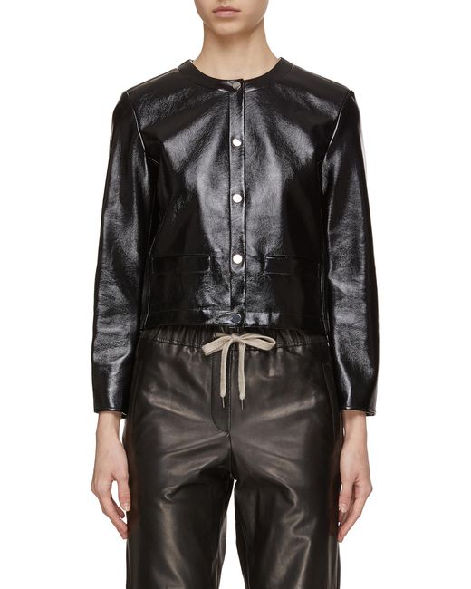 Theory Cropped Faux Leather Jacket