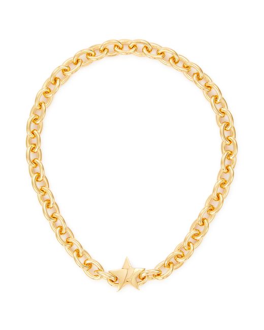 Numbering 14k Gold Plated Star Clasp Oval Chain Choker