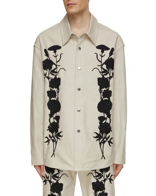 Song For The Mute Embroidered Foliage Shirt Jacket