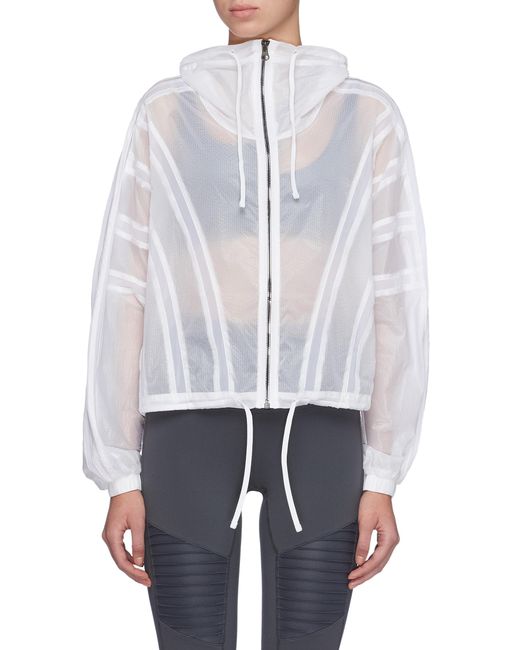 Alo Yoga Stitch mesh panel oversized seersucker jacket