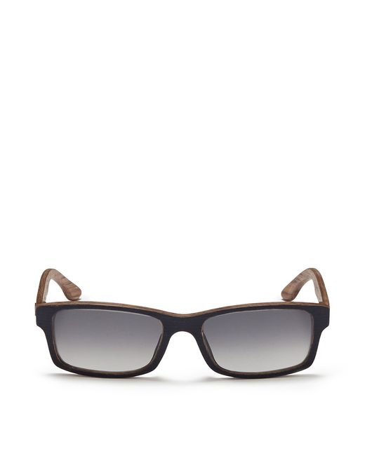 Isaia Painted wood rectangular sunglasses
