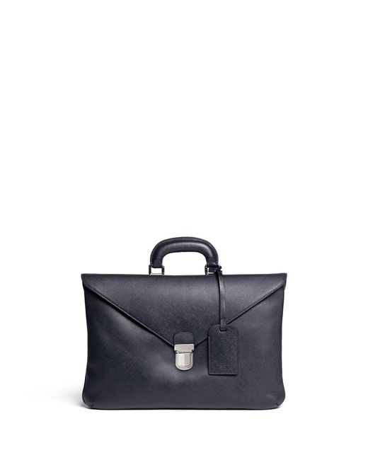 Giorgio Armani Saffiano leather flap front briefcase