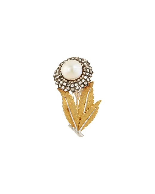 Buccellati Diamond pearl 18k brooch