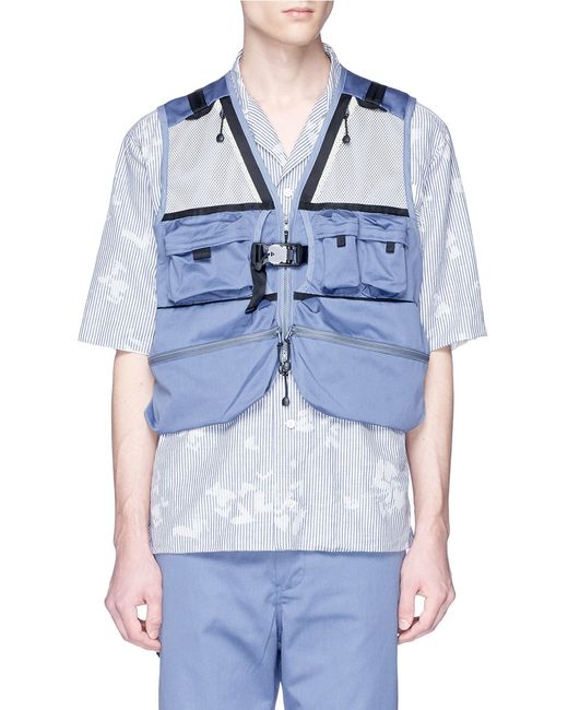 Meanswhile Cropped backpack twill vest
