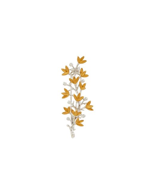 Buccellati Diamond 18k leaf brooch