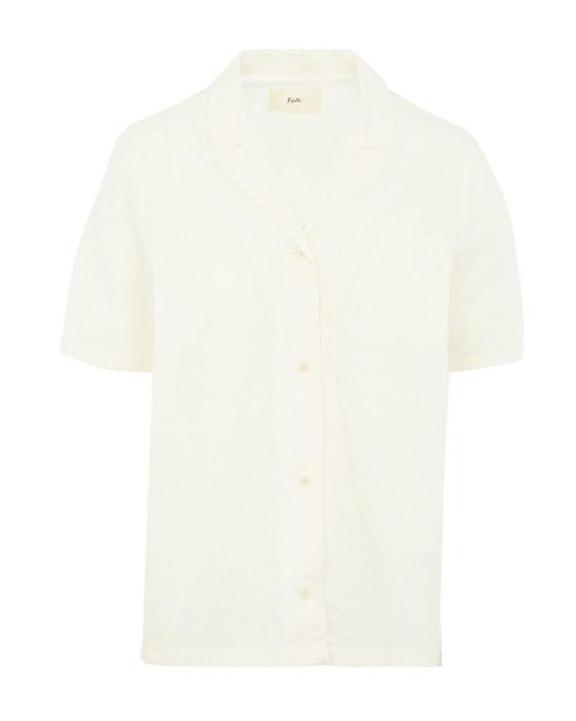 Folk Half-Sleeve Soft Collar Shirt