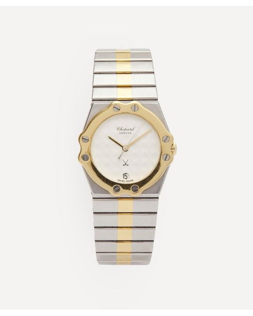 Designer Vintage 1980s Chopard St Moritz 18 Carat Gold and Steel Watch