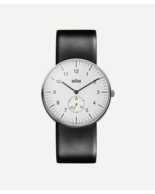Braun Classic Stainless Steel Leather Strap Watch