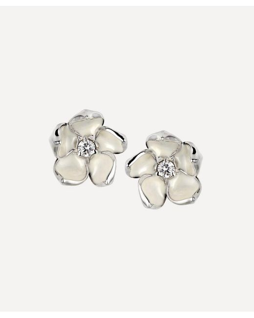 Shaun Leane Cherry Blossom Large Diamond Flower Stud Earrings