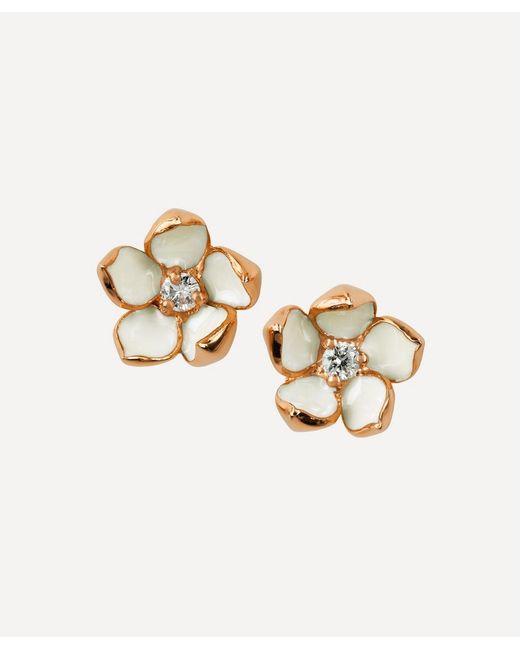 Shaun Leane Cherry Blossom Diamond Flower Stud Earrings