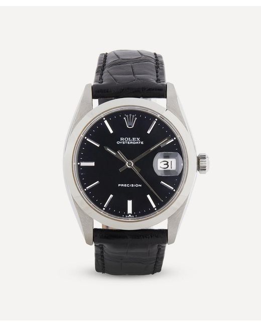 Designer Vintage 1960s Rolex Oysterdate Precision White Metal Watch