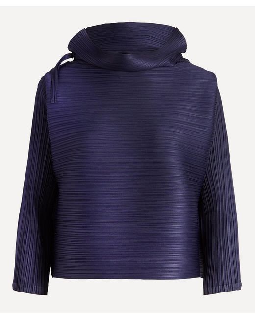 Pleats Please By Issey Miyake Cowl-Neck Long-Sleeve Top