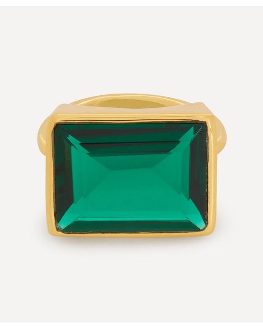 Shyla Gold-Plated Lenny Glass Stone Cocktail Ring