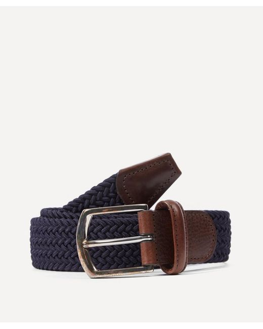 Andersons Leather Trimmed Elasticated Woven Belt