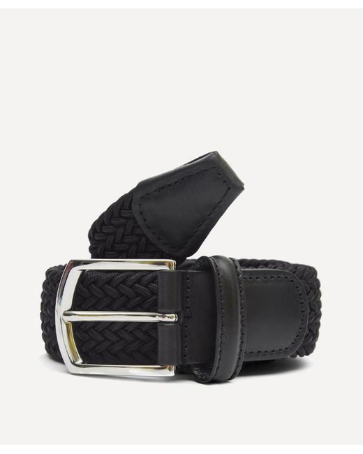 Andersons Leather Trimmed Elasticated Woven Belt