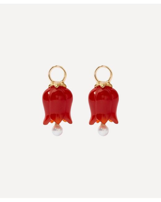 Annoushka 18ct Red Agate and Pearl Tulip Earring Drops