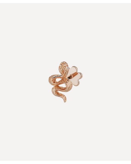 Maria Tash Large Engraved Diamond Snake Threaded Stud Earring Right
