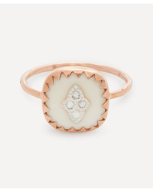 Pascale Monvoisin Rose Gold Pierrot Diamond and Bakelite Ring