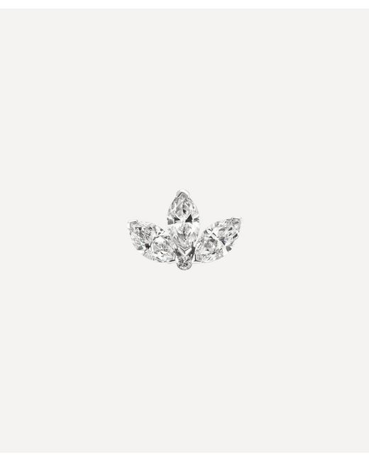 Maria Tash 4mm Diamond Engraved Lotus Threaded Stud Earring