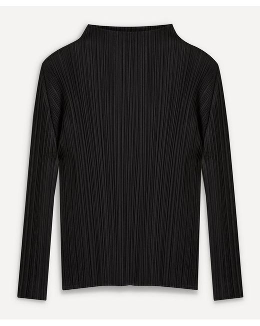 Pleats Please By Issey Miyake Basics High-Neck Long-Sleeve Top