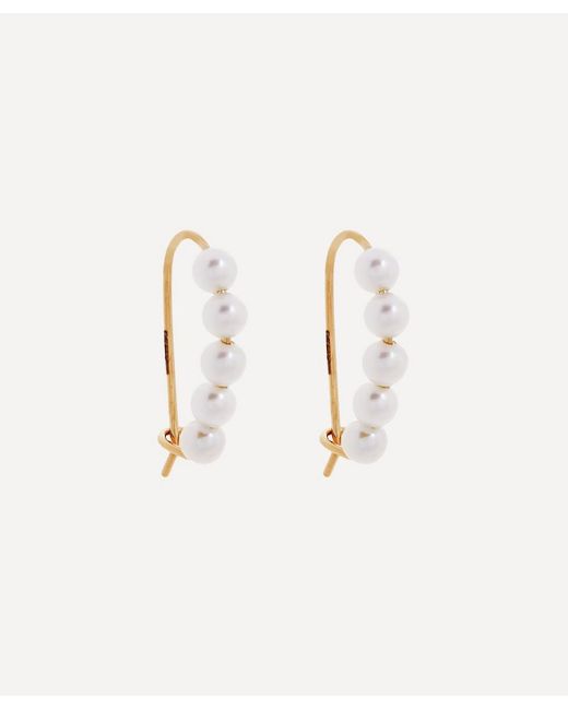 Mizuki Small Pearl Safety Pin Earrings
