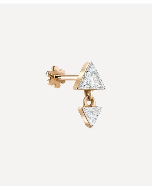 Maria Tash 18ct Invisible Set Triangle Diamond Dangle Single Threaded Earring
