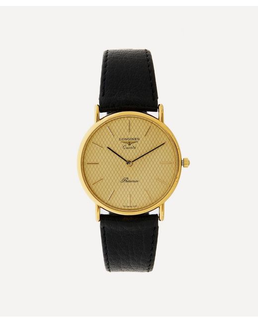 Designer Vintage 1980s Longines Presence Gilt Quartz Watch
