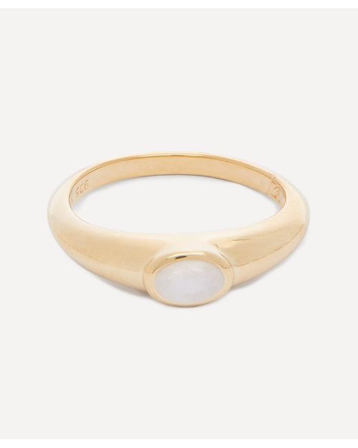 Missoma -Plated Vermeil Silver Good Vibes Gemstone Stacking Ring