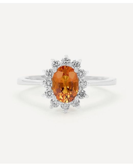 Kojis 18ct Orange Sapphire Cluster Ring