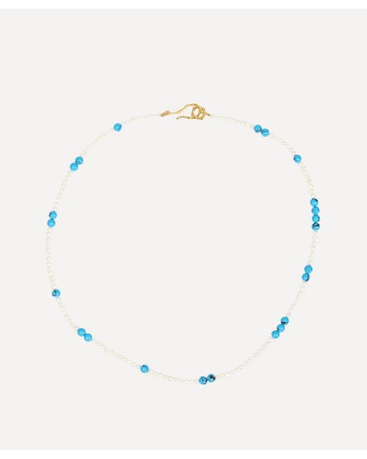 Shyla 22ct Gold-Plated Marnie Pearl and Turquoise Necklace