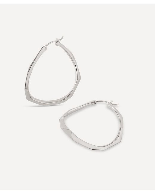 Dinny Hall Sterling Thalassa Large Faceted Statement Hoop Earrings