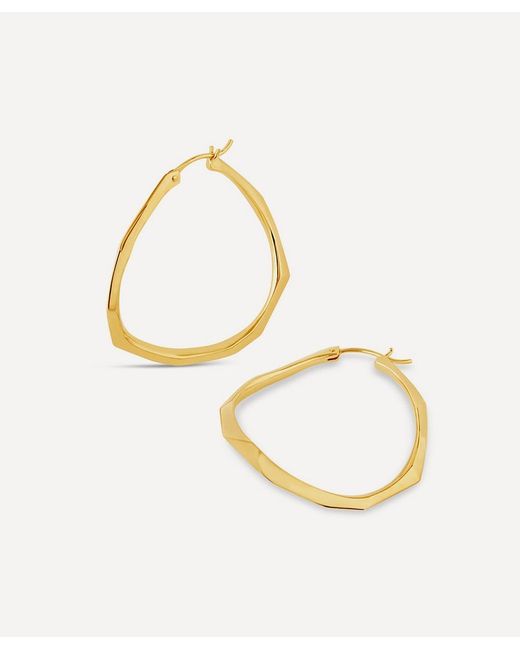 Dinny Hall 22ct Plated Vermeil Silver Thalassa Large Faceted Statement Hoop Earrings